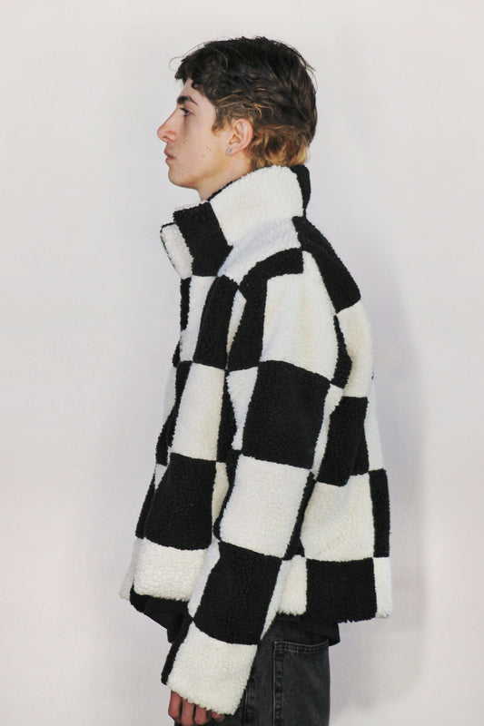 Chamarra afelpada ajedrez