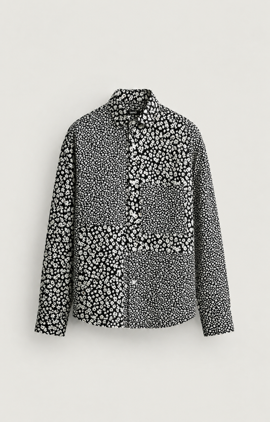 Camisa patchwork manga larga