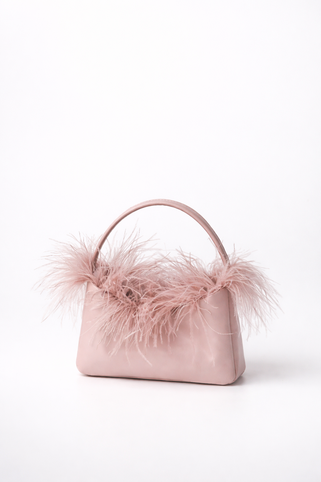 Bolso de mano plumas rosa