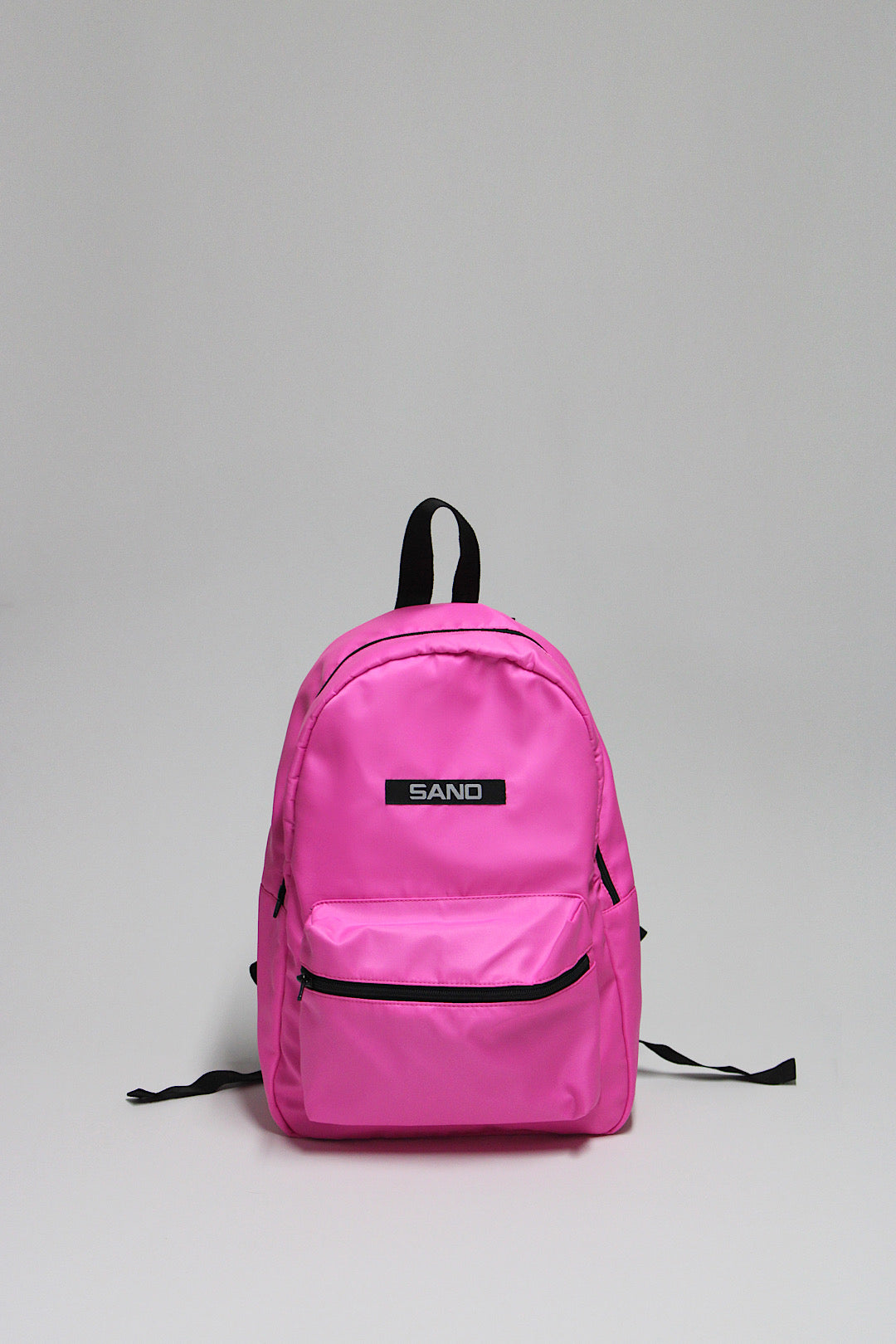 Mochila textil escolar rosa neon