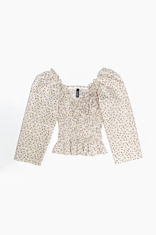 Blusa manga 3/4  flores